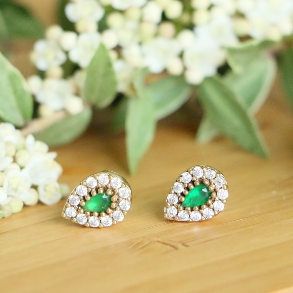 Grand bazar jewelers Jewelry - Sterling Silver Jade Stone and Cubic Zirconia